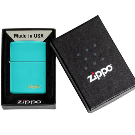 49454ZL FLAT TURQUOISE ZIPPO LOGO