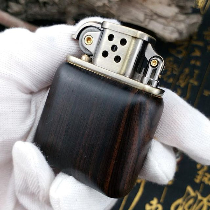 Rosewood Vintage Gasoline Lighter Kerosene for Cigarette Gas Lighter Grinding Wheels Fire Lighter