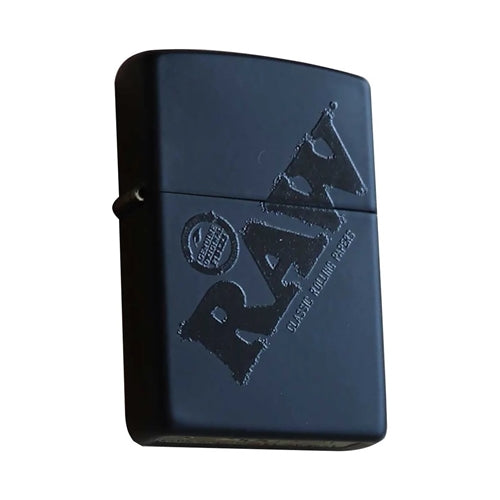 Raw zippo black with black logo