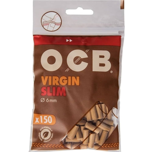 OCB Virgin Slim 6mm Unbleached Natural Filter