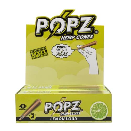 POPZ - 3 Hemp King Size Cones - Lemon Loud - Rabbit Habit 