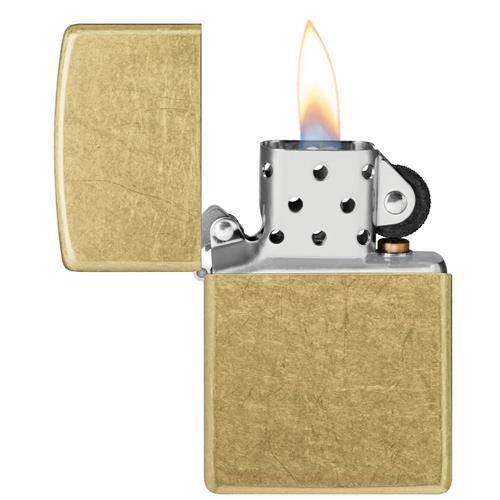 Zippo - 48267 Regular Street Brass - Rabbit Habit 