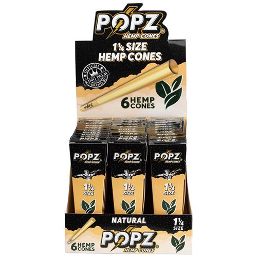 POPZ - 6 Hemp 1 1/4 Size Cones - Rabbit Habit 