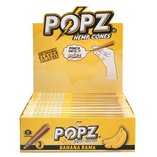 POPZ - 3 Hemp King Size Cones - Banana Rama - Rabbit Habit 