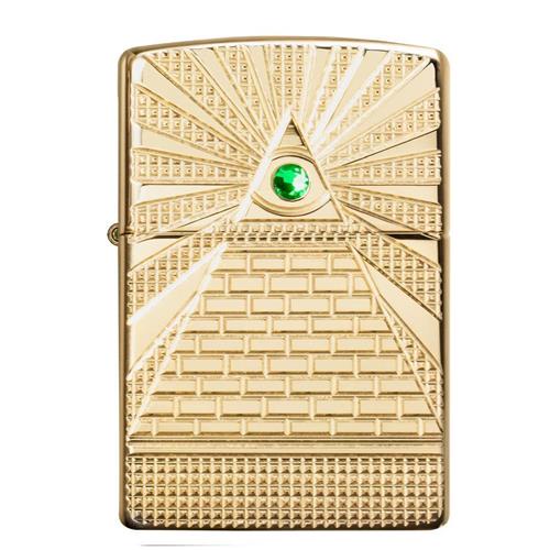 Zippo - 49060 Eye of Providence Design( GREEN STONE) - Rabbit Habit 