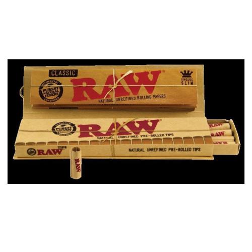 RAW - 24 Prerolled Tips + King Size Paper - Rabbit Habit 