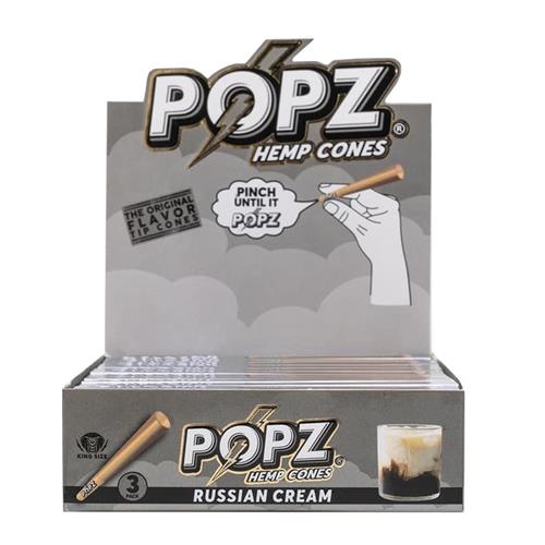 POPZ - 3 Hemp King Size Cones - Russian Cream - Rabbit Habit 