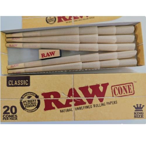RAW Cone Classic King Size 20 Cones/Pack - Rabbit Habit 